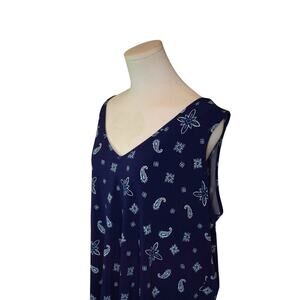 Women's Belle Blue Pattern Tank Top - Size XL